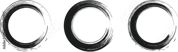 Fototapeta black brush strock set 