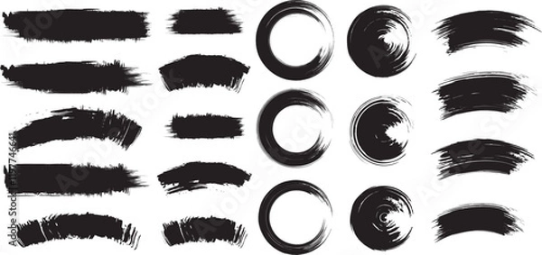 Obraz black brush strock set 