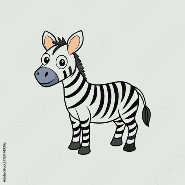 Fototapeta cartoon zebra vector illustration