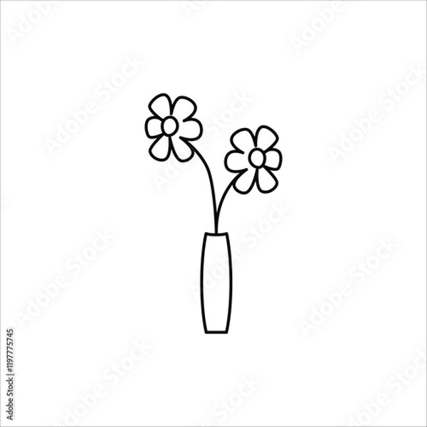 Obraz Icon Ecommerce pot and flower