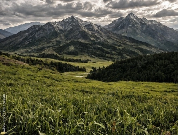 Fototapeta Paisagem de campo aberto com montanhas ao fundo

Landscape of open field with mountains in the background