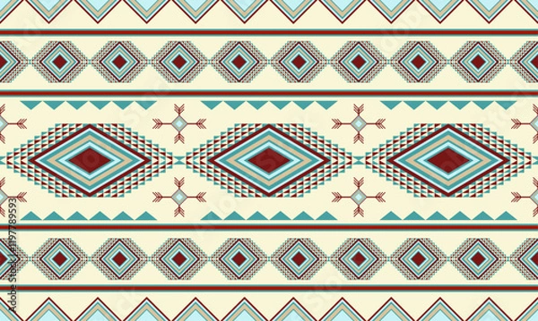 Fototapeta Western design shapes in a seamless repeat pattern - Vector Illustration