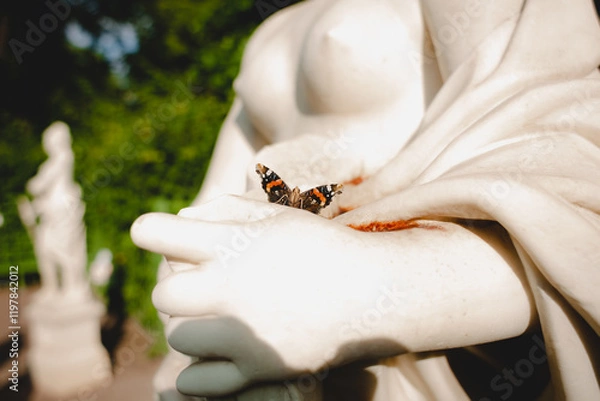 Obraz Butterfly on the sculpture