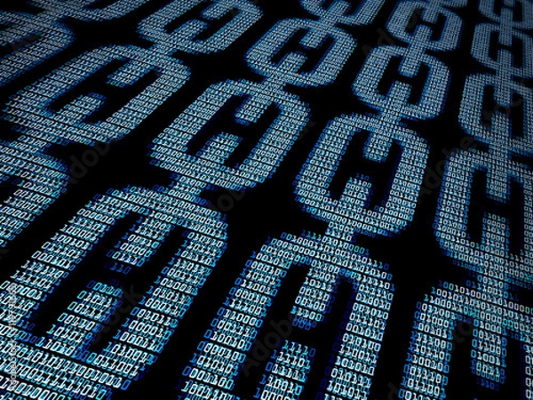 Fototapeta Cyfrowe tło blockchain