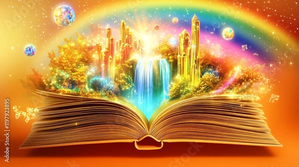 Obraz Enchanting Fantasy World Unveiled in Open Book