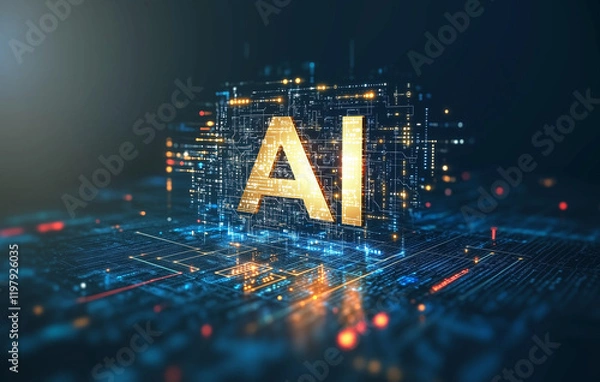 Obraz Golden AI: Embodying Innovation in a Digital Age
