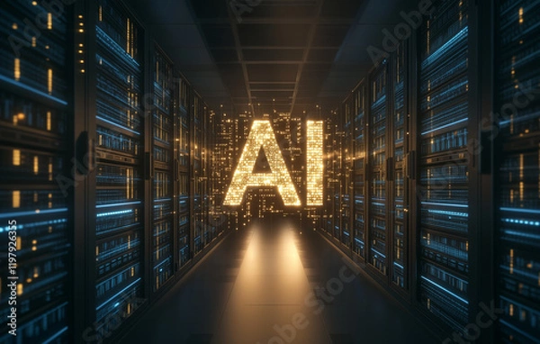 Obraz Circuitry of Intelligence: A Futuristic AI Logo
