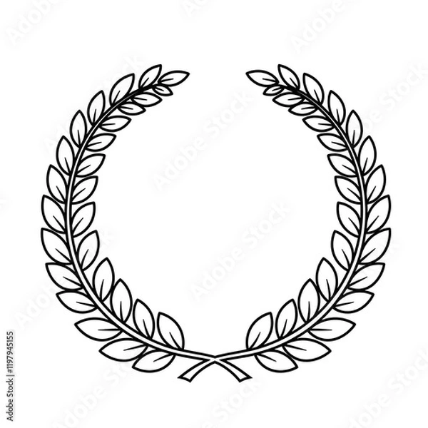 Fototapeta laurel wreath sketch 
