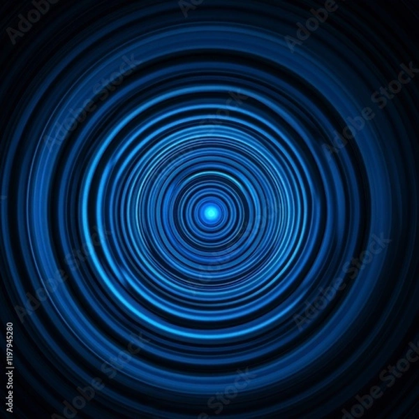 Fototapeta Stunning Abstract Concentric Circles in Vibrant Blue Gradient: A Visual Delight