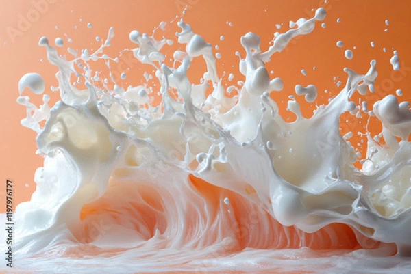 Fototapeta Liquid splashes frozen in vibrant motion with an artistic touch