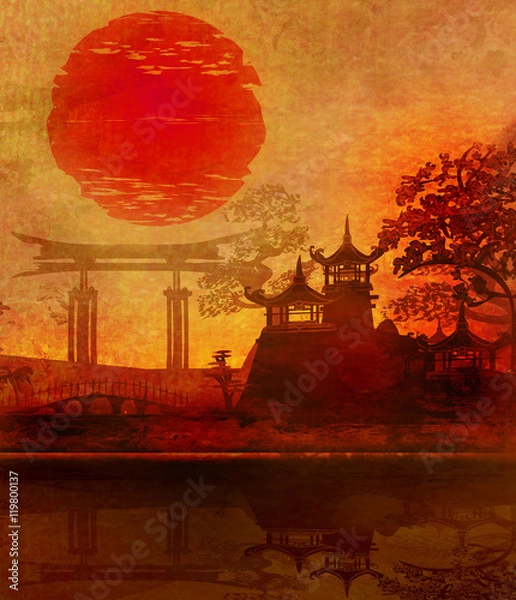 Obraz Wschód słońca w Japonii