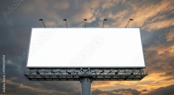 Obraz Empty billboard against a dramatic sunset sky