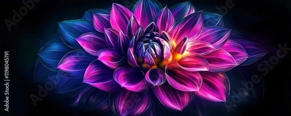 Fototapeta Vibrant Close-Up of a Multi-Colored Lotus Flower with Intricate Petals and Rich Background Highlighting Natural Beauty and Artistic Elegance