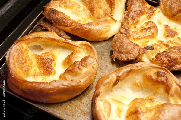 Fototapeta Large golden Yorkshire puddings