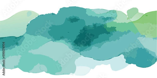 Obraz Watercolor abstract background vector illustration, with aquarelle, brush-drawn curves, lines, splash, wallpaper. brush strokes.