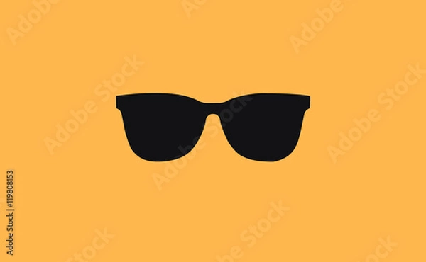 Obraz Vector black sunglasses symbol on flat background