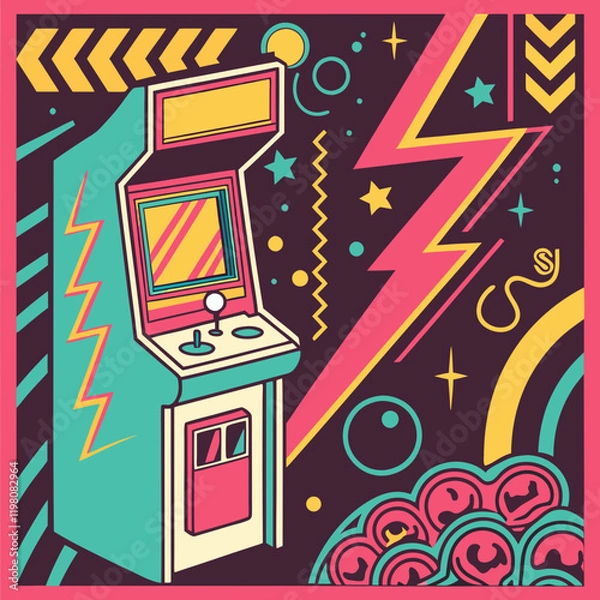 Fototapeta Retro Gaming Arcade Poster