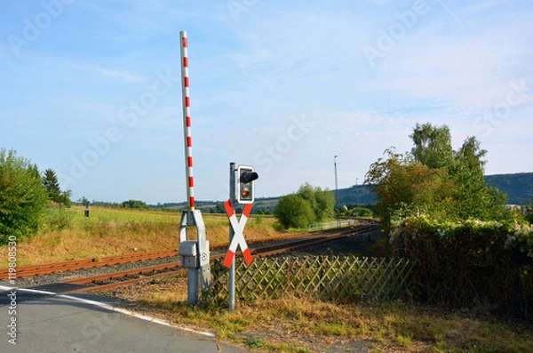 Obraz Bahnschranke geöffnet