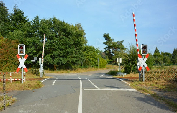 Obraz Bahnschranke geöffnet