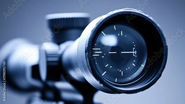 Fototapeta Precision Optics: A Close-Up View of a Rifle Scope