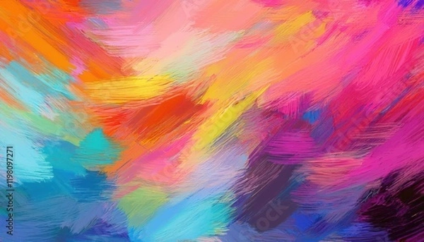 Fototapeta Vibrant Stroked Abstract Background A Seamless Pattern Ideal for Graphic Design, Showcasing a Lively Palette and Expressive Textures.