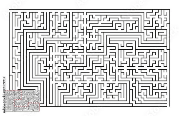 Obraz Large Vector Horizontal Maze with Answer 2