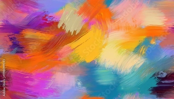 Fototapeta Vibrant Abstract Seamless Pattern Showcasing Expressive Brush Strokes in a Modern Texture, Perfect for Contemporary Designs