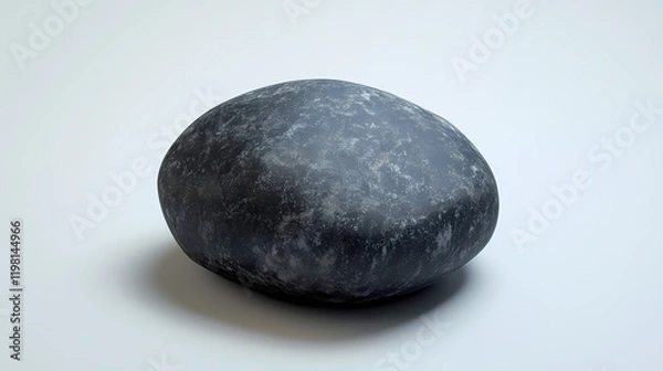 Fototapeta A smooth, dark, round, mottled stone. Riverstone. Illustration
