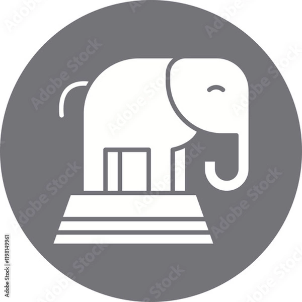 Obraz Elephant Performing icon single vector illustration