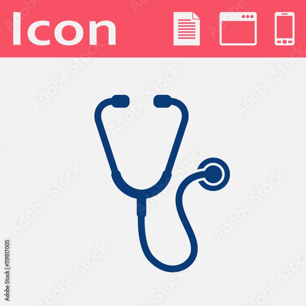Fototapeta Stethoscope flat vector icon