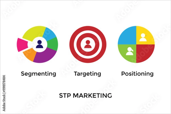 Fototapeta Colorful STP Marketing Visualization