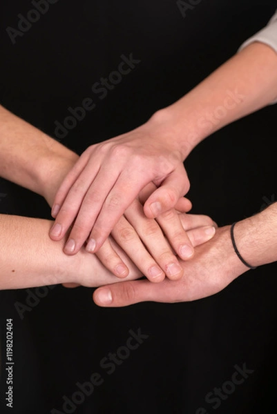 Fototapeta ensemble de mains posées es