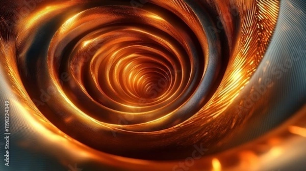 Fototapeta Mesmerizing Golden Swirls Abstract Background Luxury 3D Rendering