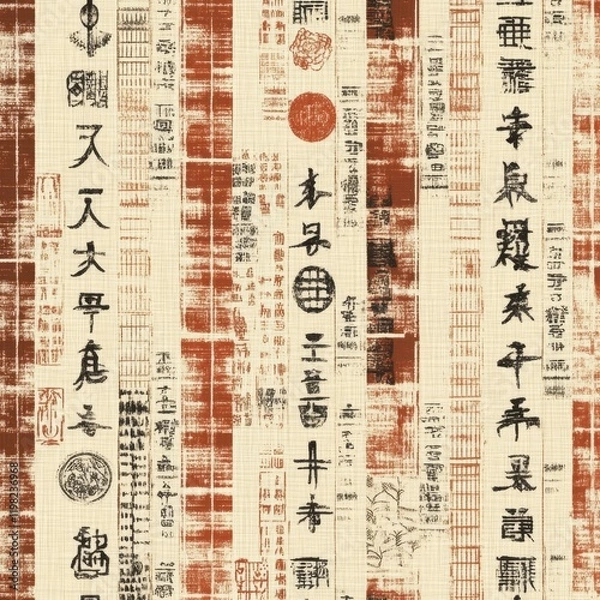 Obraz Ancient Manuscript: A captivating close-up of an ancient manuscript, showcasing the intricate calligraphy and aged texture of the paper.