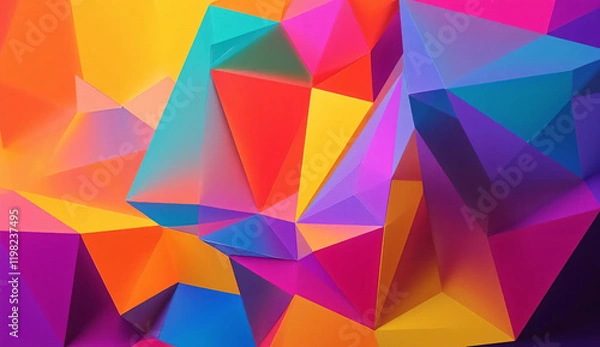 Obraz abstract background with colorful geometric shapes