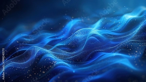 Fototapeta Abstract_blue_marbling_background_with_wavy_lines