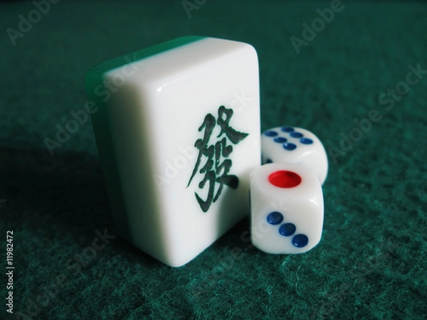 Fototapeta mahjong and dice