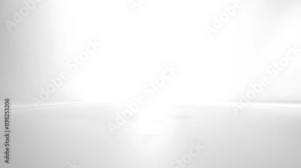 Fototapeta Blank white gradient background with product display space, perfect for showcasing items in a clean, futuristic setting