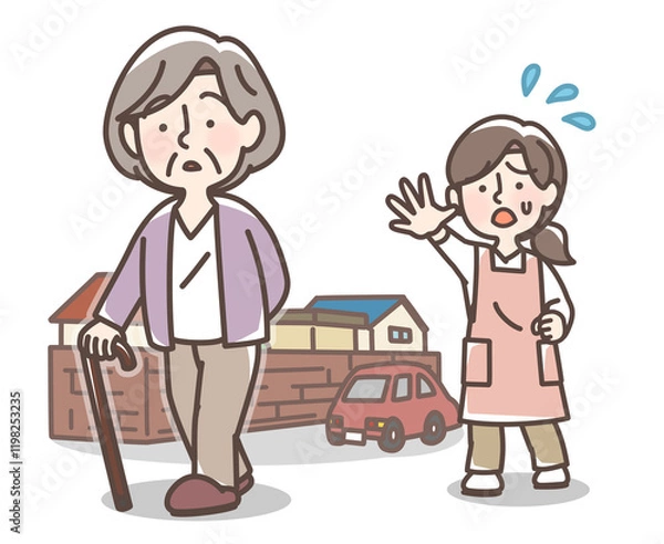 Obraz 勝手に家をでてしまうおばあさん