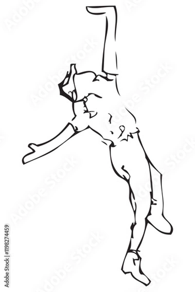 Obraz man modern dancer, simple vector sketch illustration