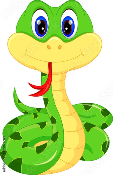 Fototapeta Cute snake cartoon