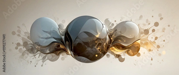 Obraz An abstract 3D composition featuring glossy spherical forms