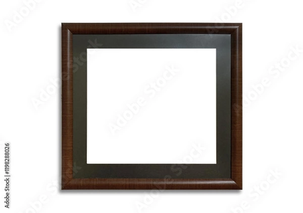 Fototapeta Elegant wooden picture frame. Horizontal landscape format, rectangular shape with intricate details.