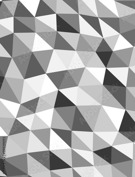 Fototapeta 黒と白とグレーのポリゴンの背景イラスト　縦型バージョン