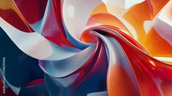 Obraz Abstract swirling vibrant colors create dynamic art