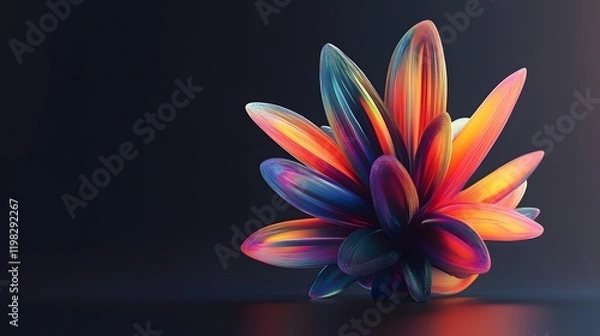 Obraz Abstract Colorful Flower Digital Art Render