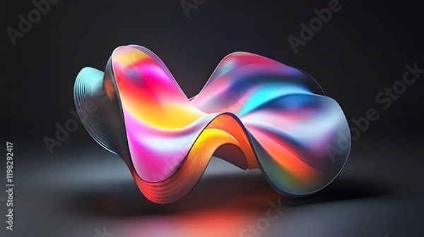 Obraz Abstract Colorful Wavy Form Digital Art