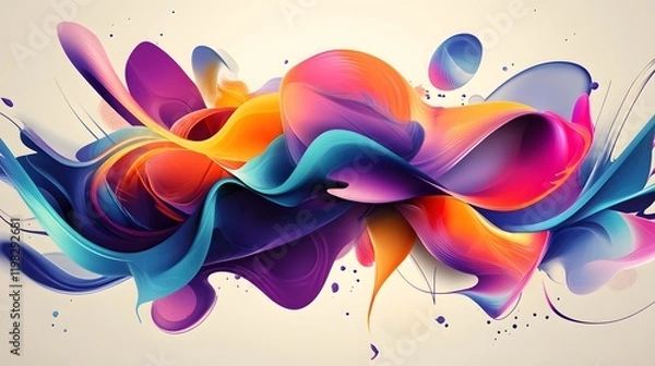 Obraz Abstract Colorful Swirling Fluid Art Design