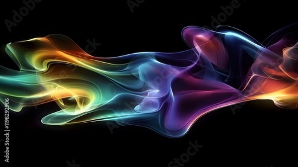 Obraz Abstract Colorful Waves Flowing Through Dark Space