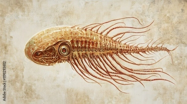 Obraz An Artistic Depiction Of A Biomechanical Aquatic Creature